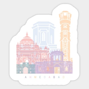 AHMEDABAD SKYLINE POSTER PASTEL Sticker